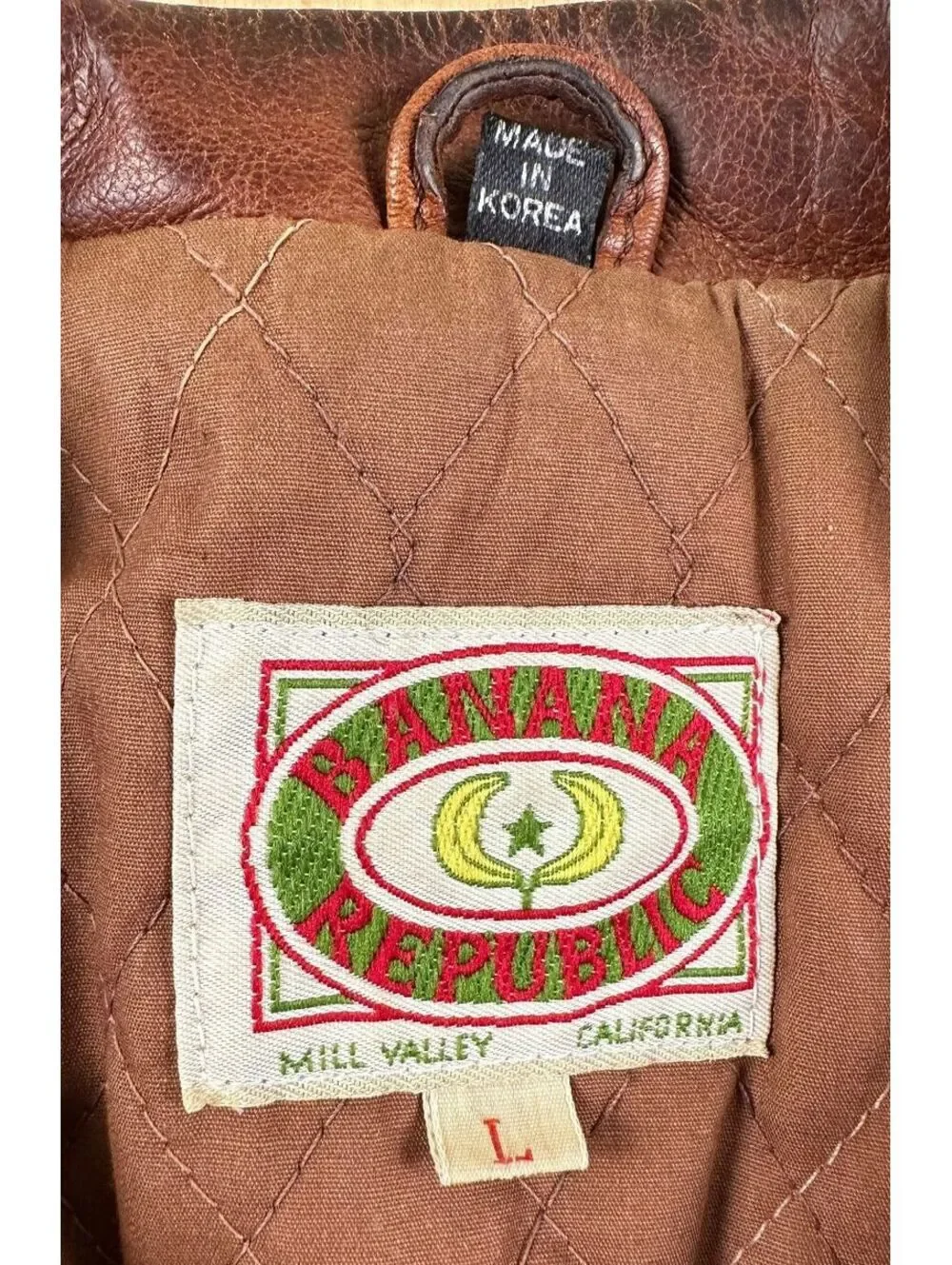 Vintage 80s Banana Republic Leather Safari Vest large utility pockets lined
